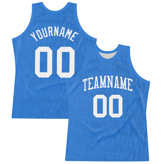 Custom Light Blue White Line Round Neck Sublimation Basketball Set Jersey