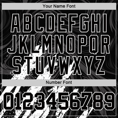 Custom Black White Splash Round Neck Sublimation Basketball Set Jersey