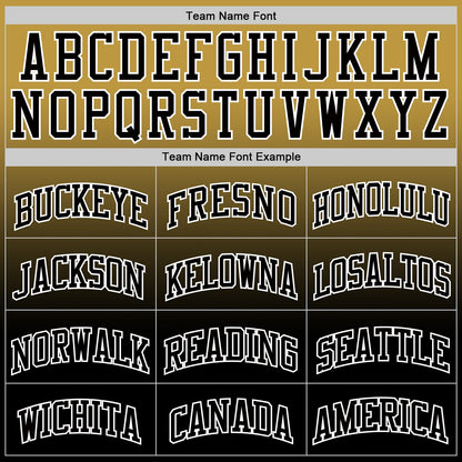 Custom Old Gold Black-White Fade Fashion Round Neck Sublimation Basketball Set Jersey