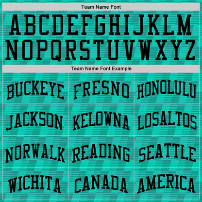 Custom Teal White Line Round Neck Sublimation Basketball Set Jersey