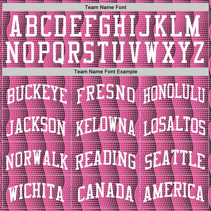 Custom Pink White-Black Geometric Shape Round Neck Sublimation Basketball Set Jersey