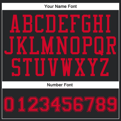 Custom Black Red Round Neck Basketball Uniform Jersey