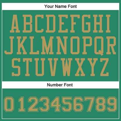 Custom Kelly Green Old Gold Round Neck Basketball Uniform Jersey