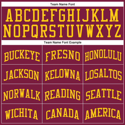 Custom Maroon Gold Round Neck Basketball Uniform Jersey