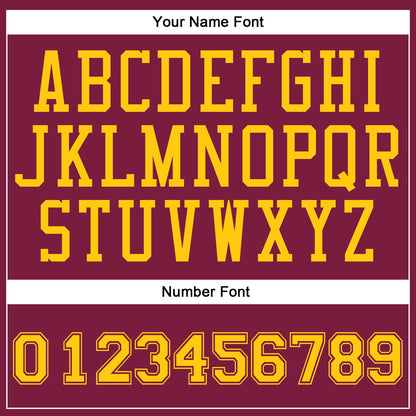 Custom Maroon Gold Round Neck Basketball Uniform Jersey