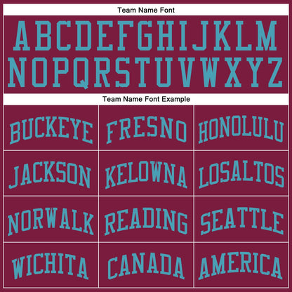 Custom Maroon Teal Round Neck Basketball Uniform Jersey