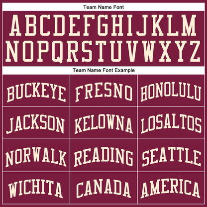 Custom Maroon Cream Round Neck Basketball Uniform Jersey