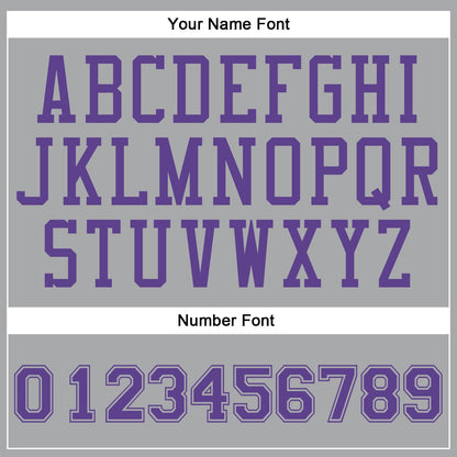 Custom Gray Purple Round Neck Basketball Uniform Jersey