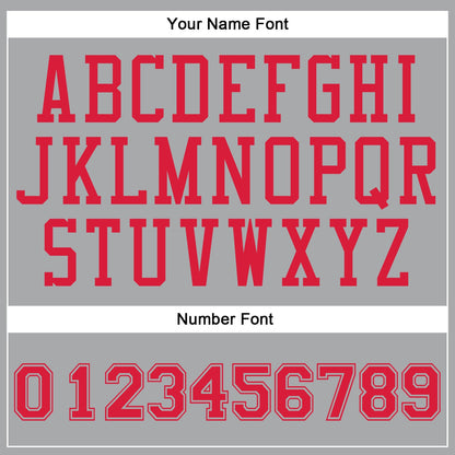 Custom Gray Red Round Neck Basketball Uniform Jersey