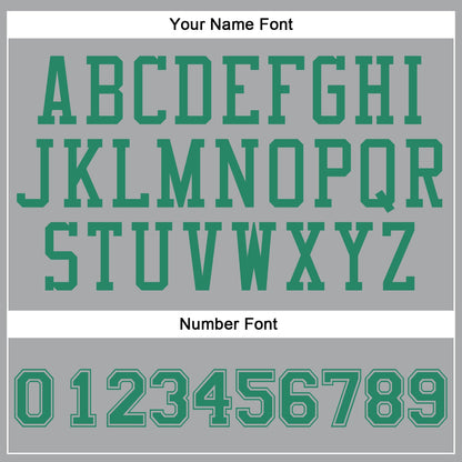Custom Gray Kelly Green Round Neck Basketball Uniform Jersey