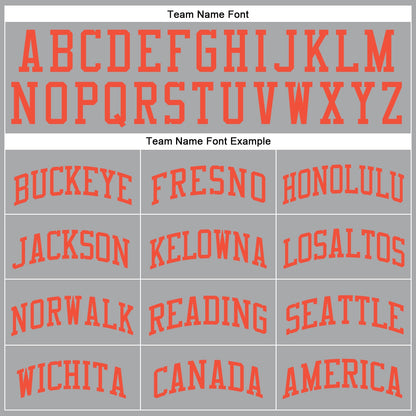 Custom Gray Orange Round Neck Basketball Uniform Jersey