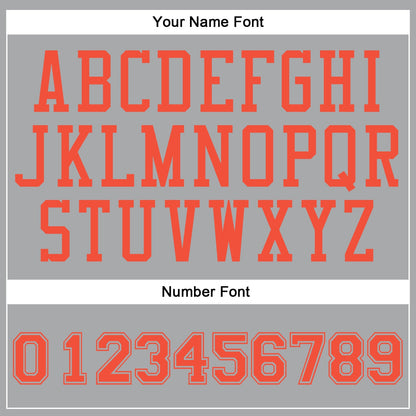 Custom Gray Orange Round Neck Basketball Uniform Jersey
