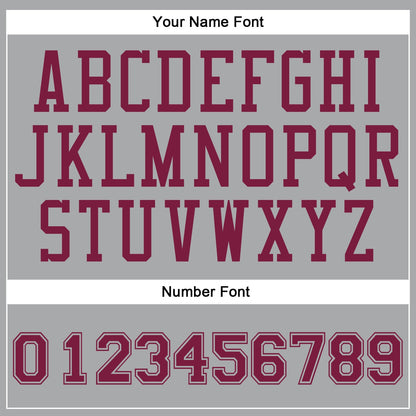 Custom Gray Maroon Round Neck Basketball Uniform Jersey