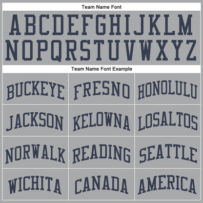 Custom Gray Navy Round Neck Basketball Uniform Jersey