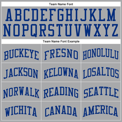 Custom Gray Royal Round Neck Basketball Uniform Jersey