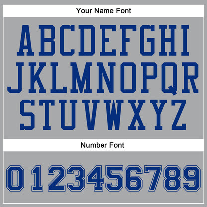Custom Gray Royal Round Neck Basketball Uniform Jersey
