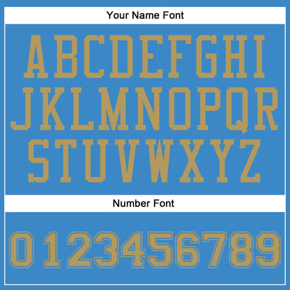 Custom Blue Old Gold Round Neck Basketball Uniform Jersey