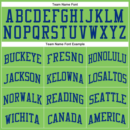 Custom Neon Green Royal Round Neck Basketball Uniform Jersey