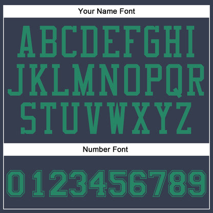 Custom Navy Kelly Green Round Neck Basketball Uniform Jersey