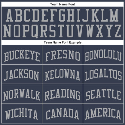 Custom Navy Gray Round Neck Basketball Uniform Jersey