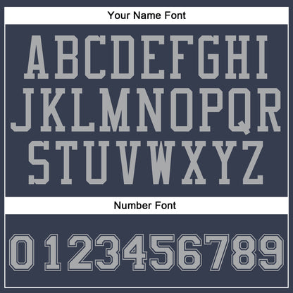 Custom Navy Gray Round Neck Basketball Uniform Jersey