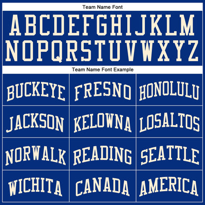 Custom Royal Cream Round Neck Basketball Uniform Jersey