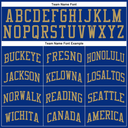 Custom Royal Old Gold Round Neck Basketball Uniform Jersey