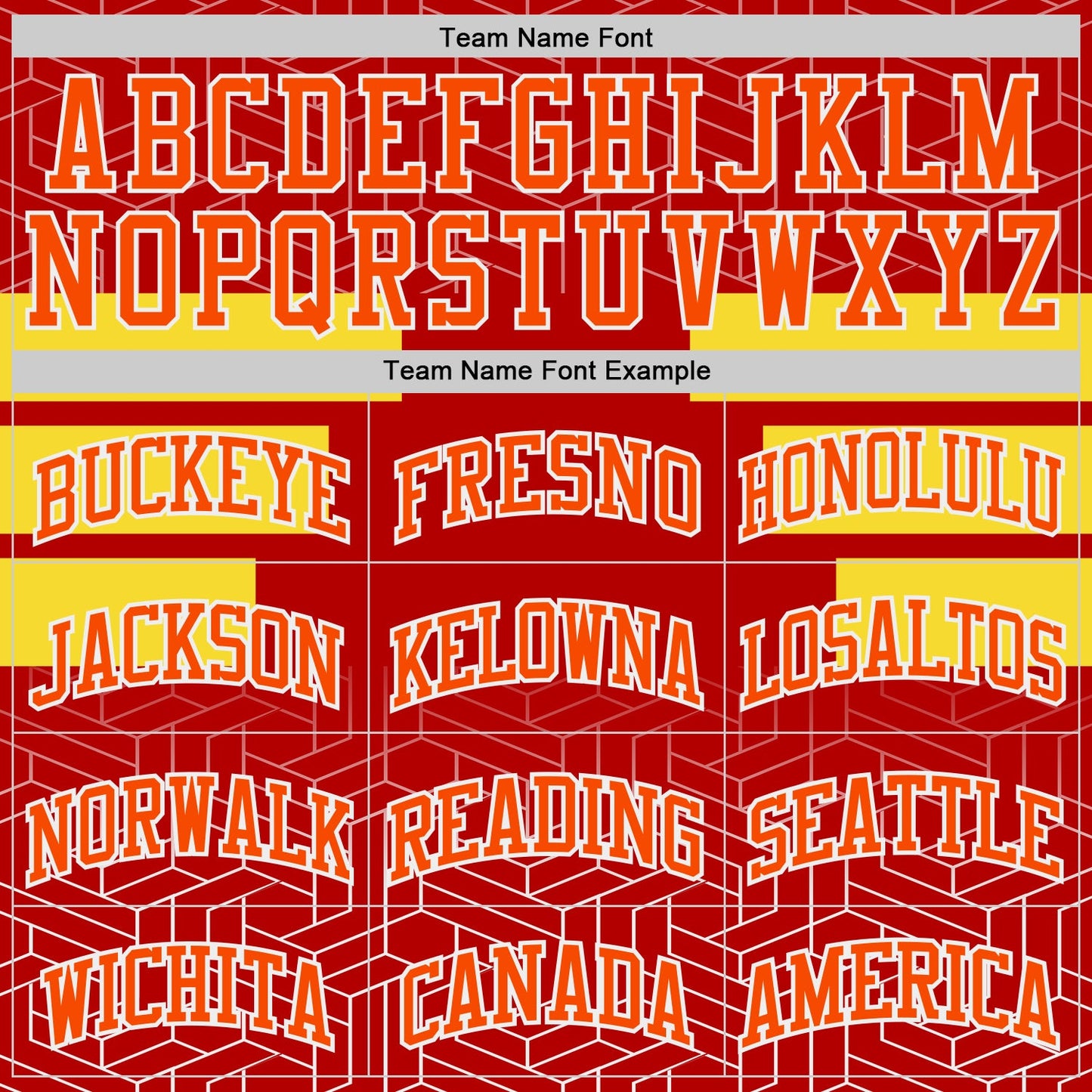 Custom Red Orange Yellow-White Geometric Maze Stripe Round Neck Sublimation Basketball Uniform Jersey