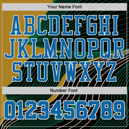 Custom Black Blue Green Old Gold White-Red Wave Stripe Round Neck Sublimation Basketball Uniform Jersey