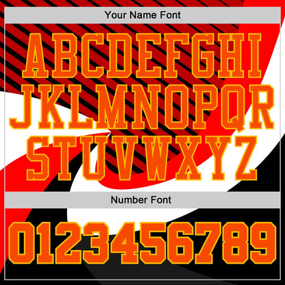 Custom Red Orange Black Gold-Navy Wave Stripe Round Neck Sublimation Basketball Uniform Jersey