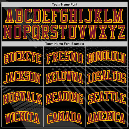 Custom Black Crimson Gray Gold Navy-Yellow Gradient Grid Stripe Round Neck Sublimation Basketball Uniform Jersey