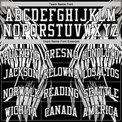 Custom Black-White Eagle Wing Boho Style Round Neck Sublimation Basketball Uniform Jersey