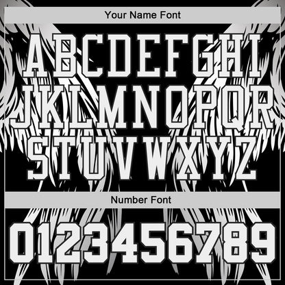 Custom Black-White Eagle Wing Boho Style Round Neck Sublimation Basketball Uniform Jersey