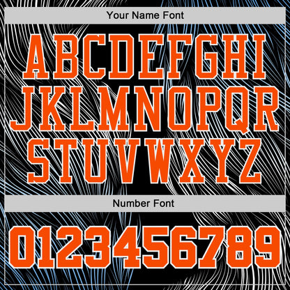 Custom Black Orange-White Abstract Feather Boho Style Round Neck Sublimation Basketball Uniform Jersey