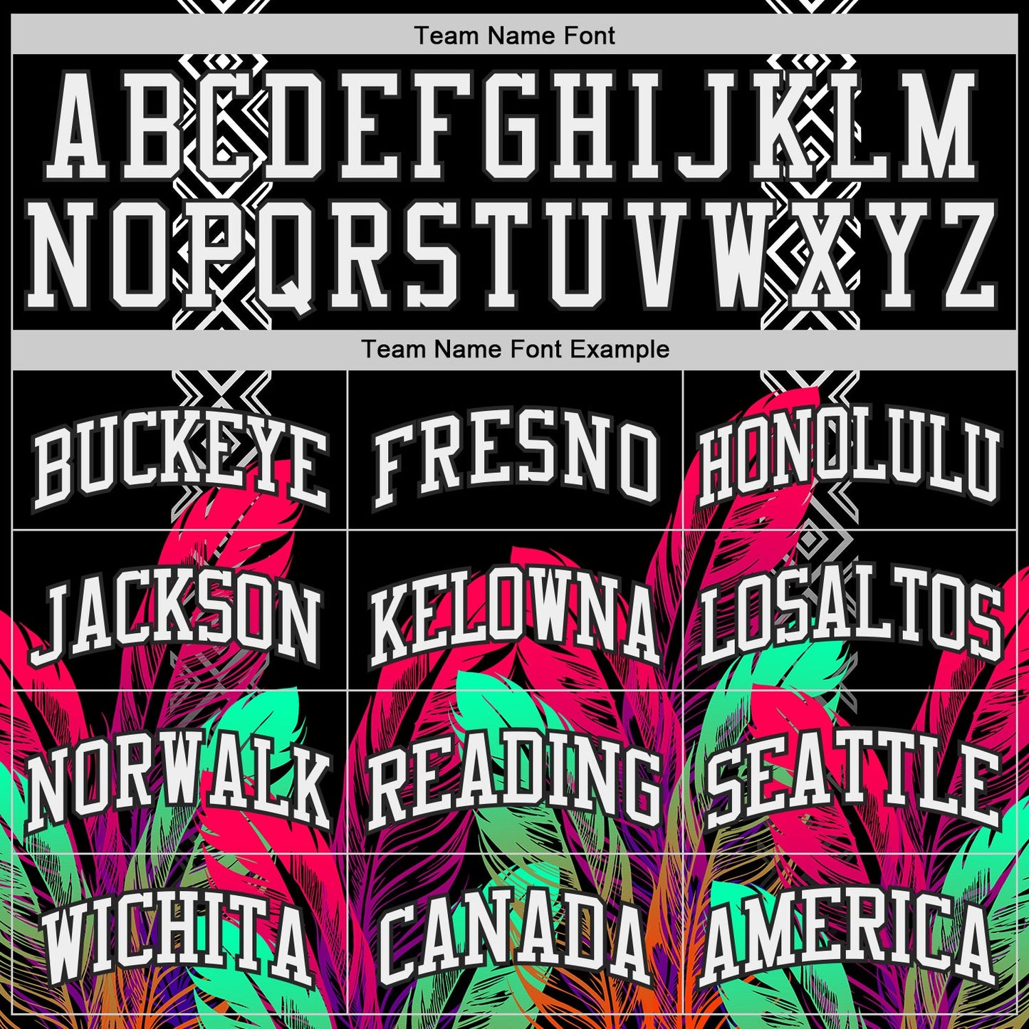 Custom Black White Red-Green Feather Geometric Boho Style Round Neck Sublimation Basketball Uniform Jersey