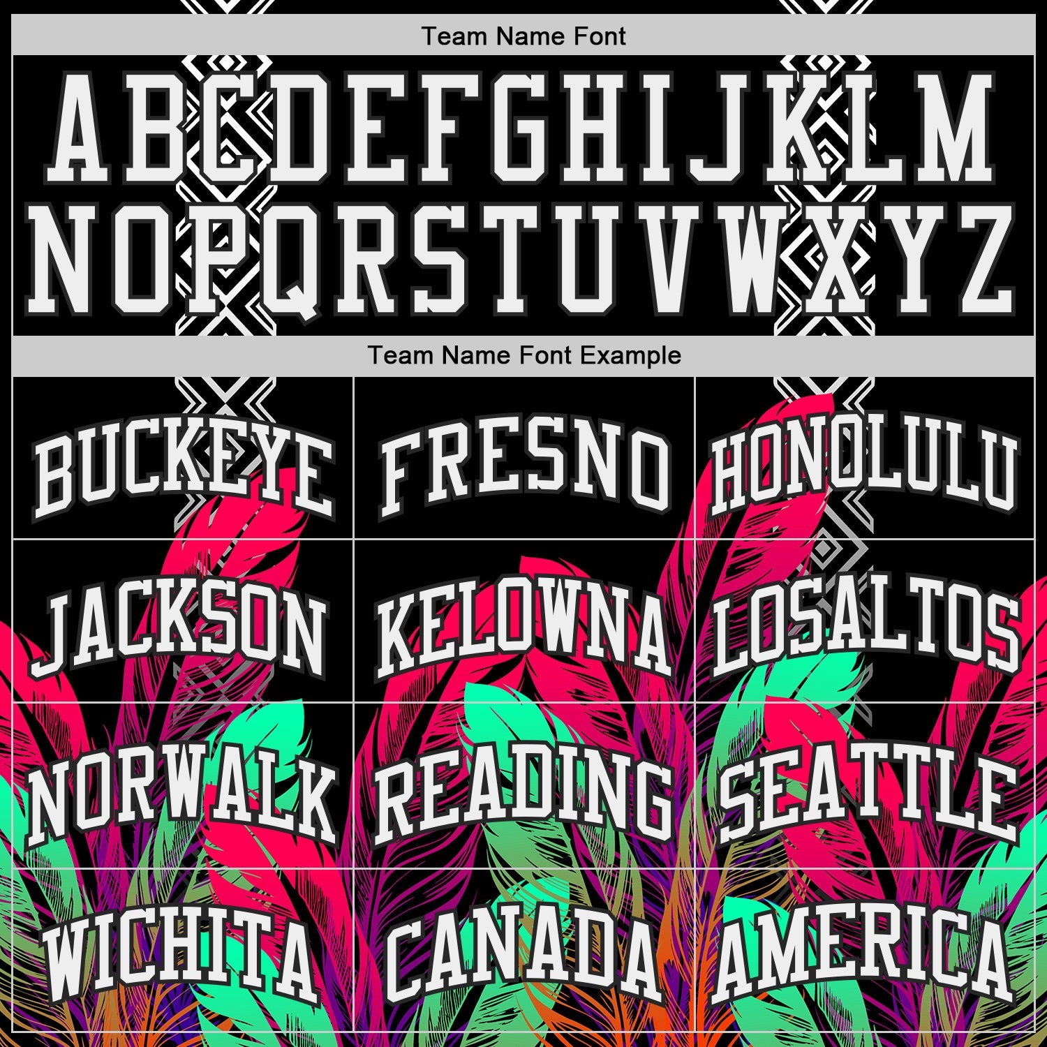Custom Black White Red-Green Feather Geometric Boho Style Round Neck Sublimation Basketball Uniform Jersey