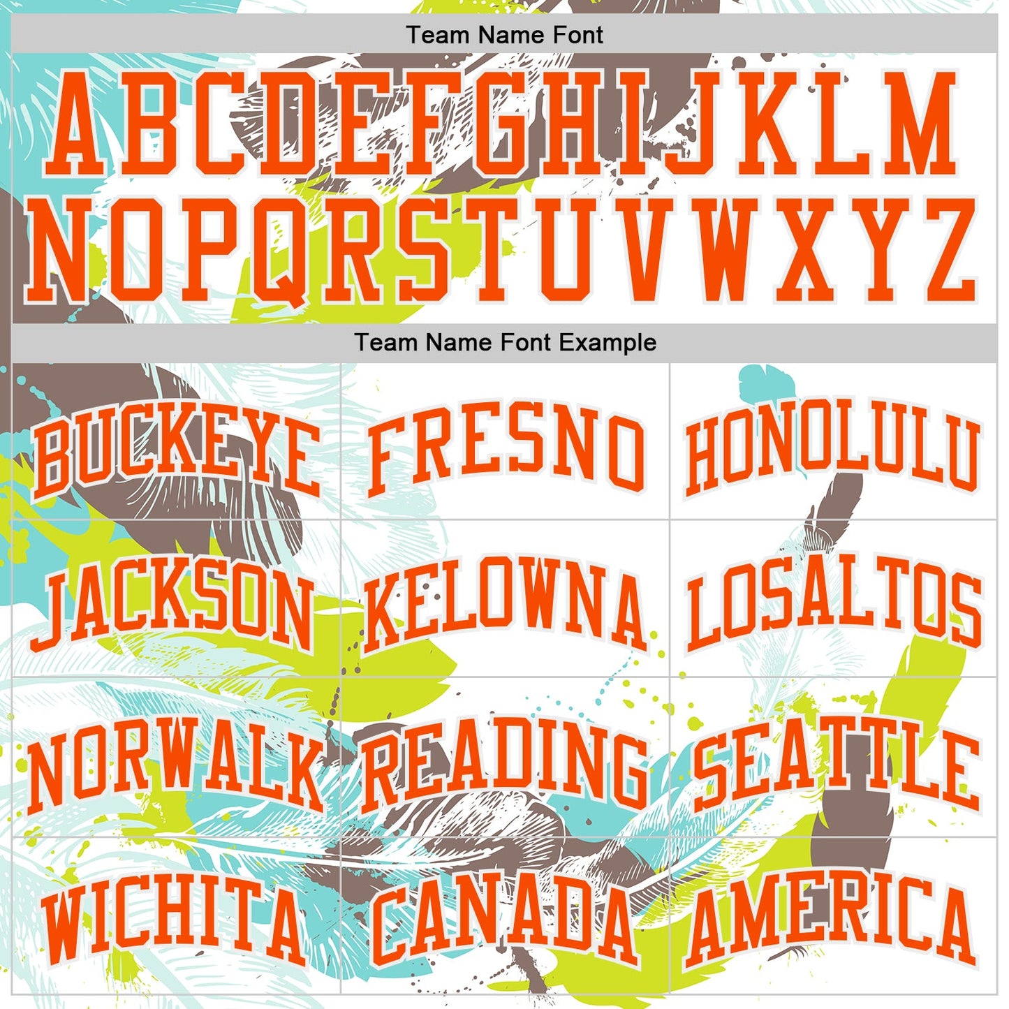 Custom White-Orange Feather Boho Style Round Neck Sublimation Basketball Uniform Jersey