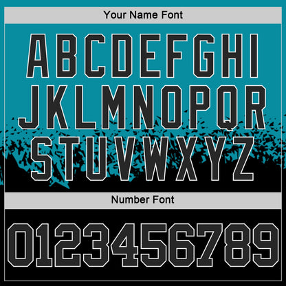 Custom Teal Black-White Shattered Geometric Side Panel Stripe Round Neck Sublimation Basketball Set Jersey