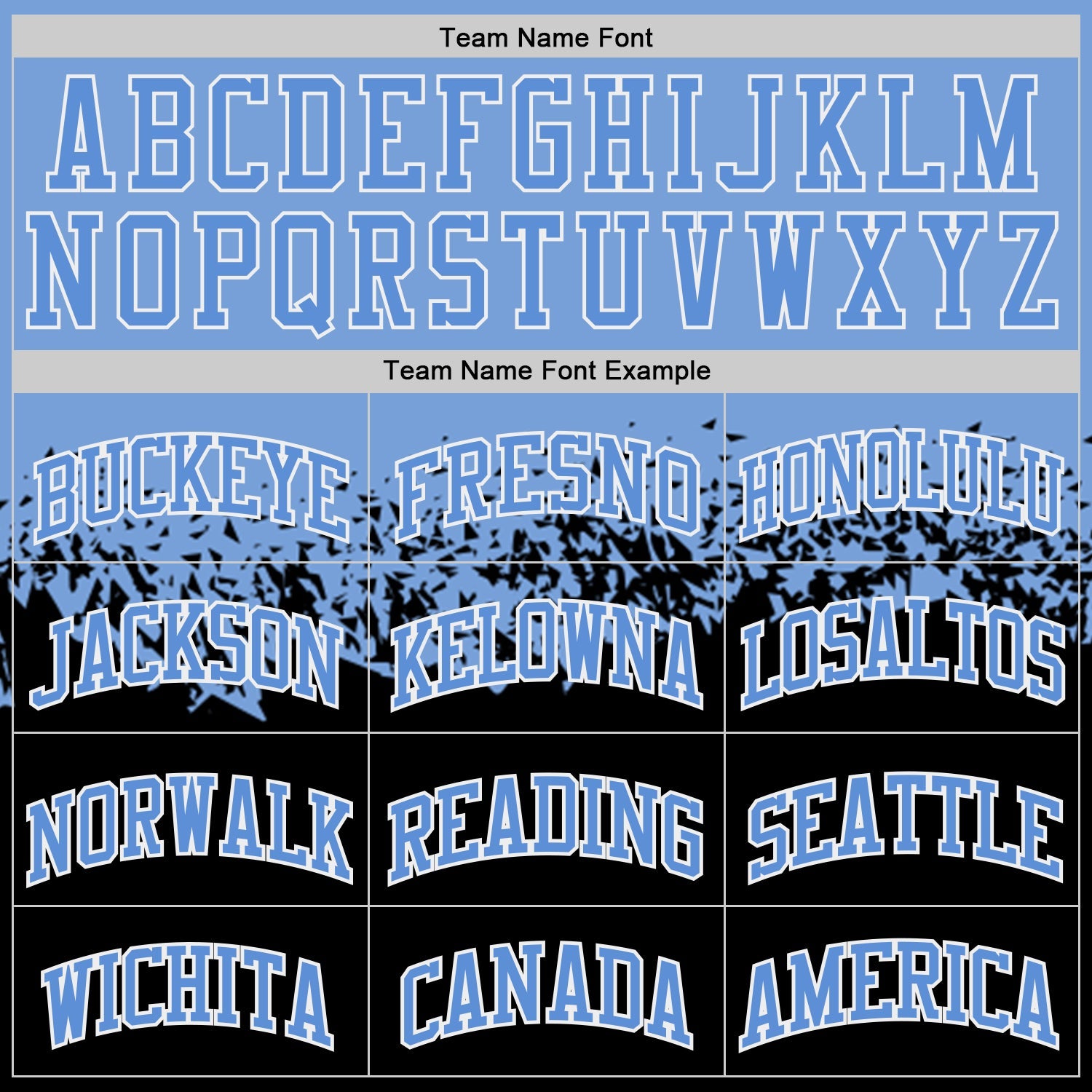Custom Light Blue Black-White Shattered Geometric Side Panel Stripe Round Neck Sublimation Basketball Set Jersey