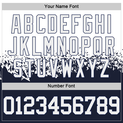 Custom White-Navy Shattered Geometric Side Panel Stripe Round Neck Sublimation Basketball Set Jersey
