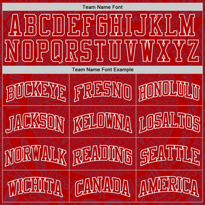 Custom Red-White Tribal Ethnic Aztec Sun Stone Side Panel Stripe Round Neck Sublimation Basketball Set Jersey