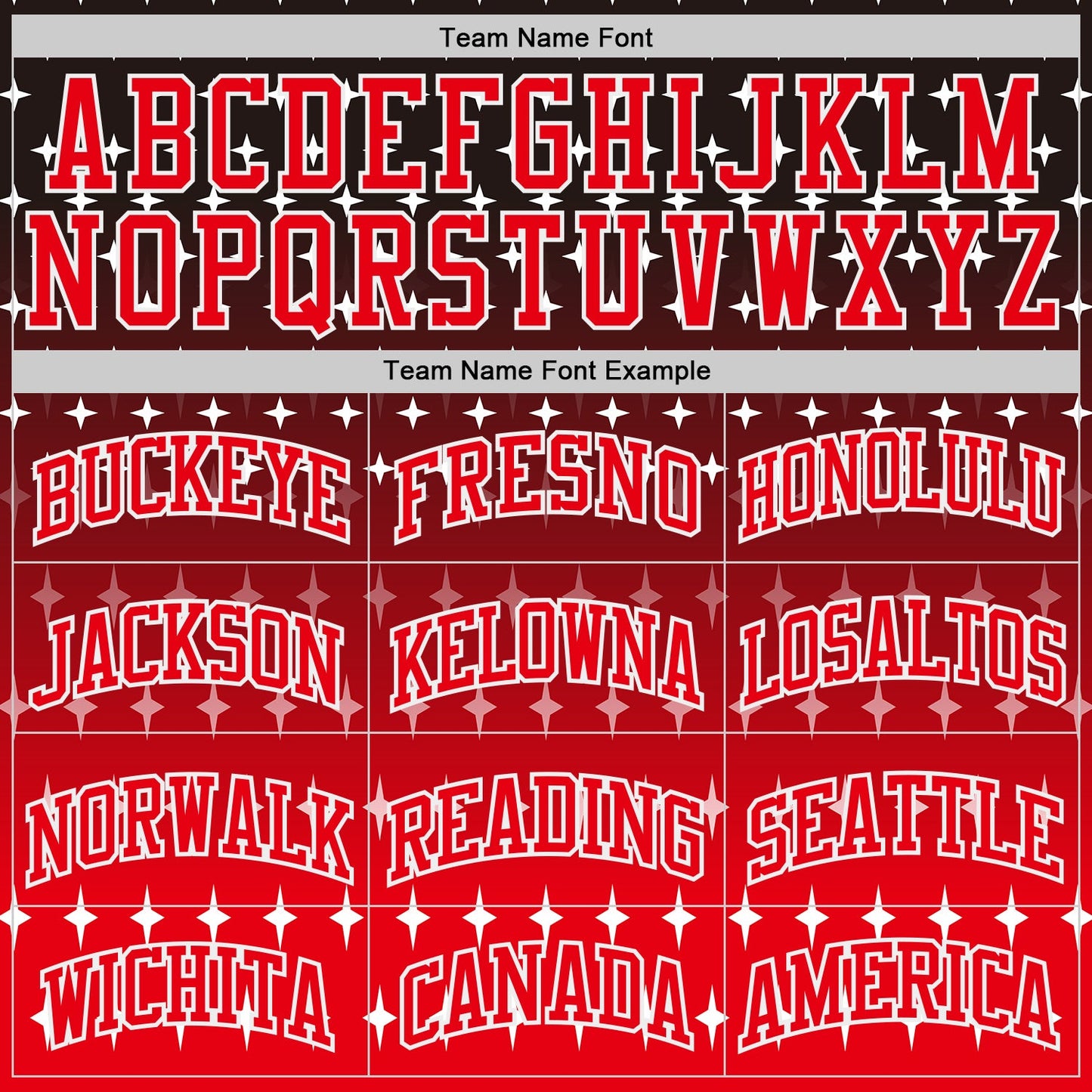 Custom Black Fire Red-White Star Gradient Round Neck Sublimation Basketball Uniform Jersey