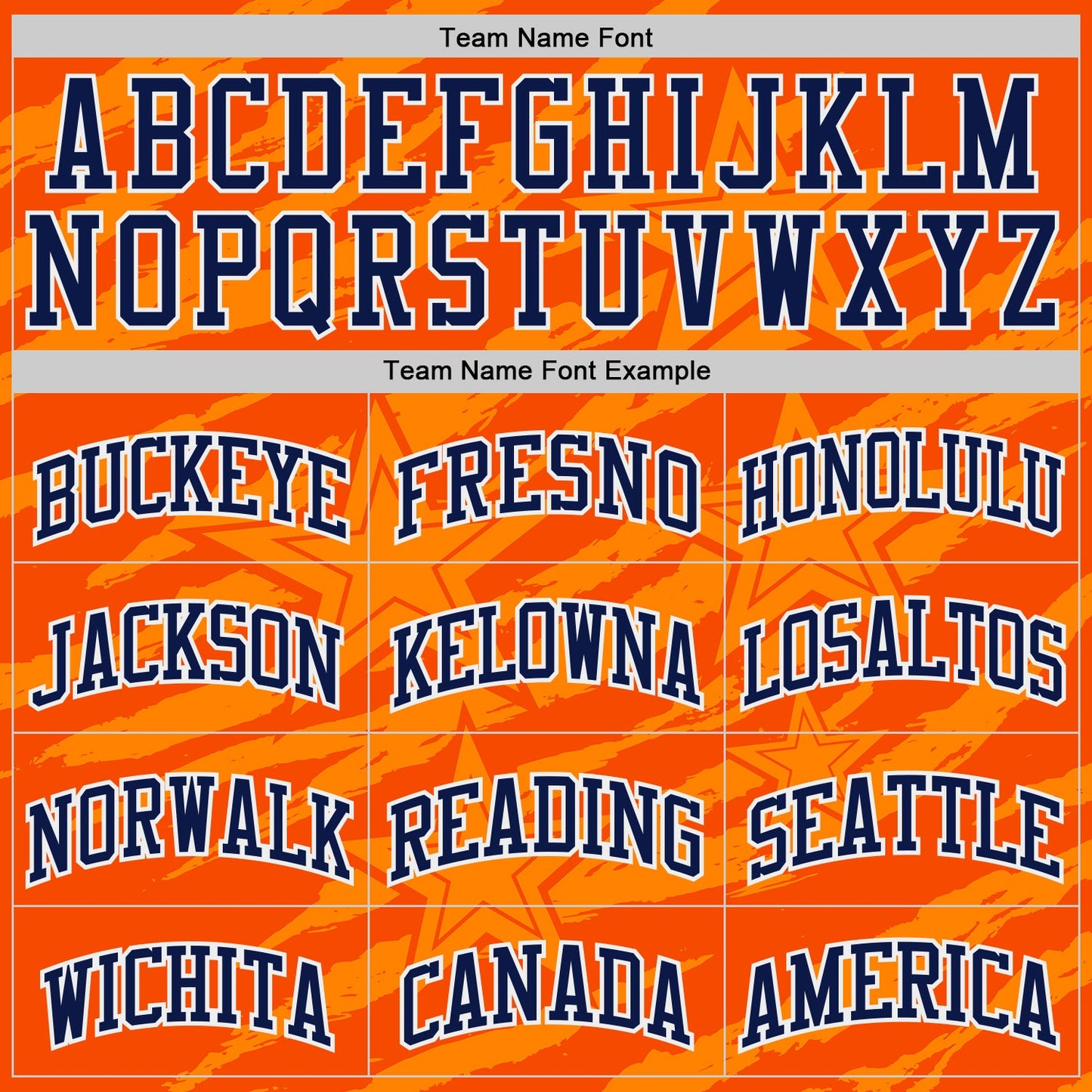 Custom Orange Navy-White Stripe Star Brush Stroke Round Neck Sublimation Basketball Uniform Jersey