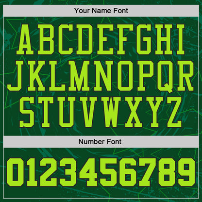 Custom Green Neon Green Black-White Geometric Star Texture Round Neck Sublimation Basketball Uniform Jersey
