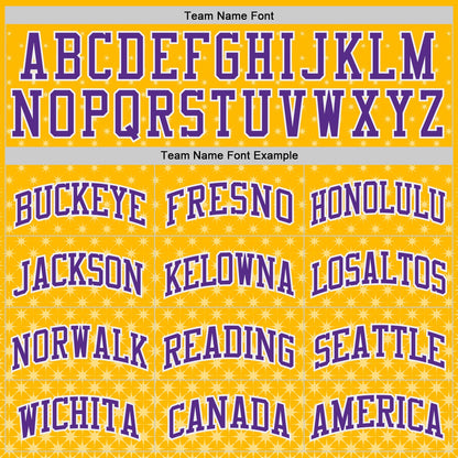 Custom Gold Purple-White Star Starry Speckle Round Neck Sublimation Basketball Uniform Jersey