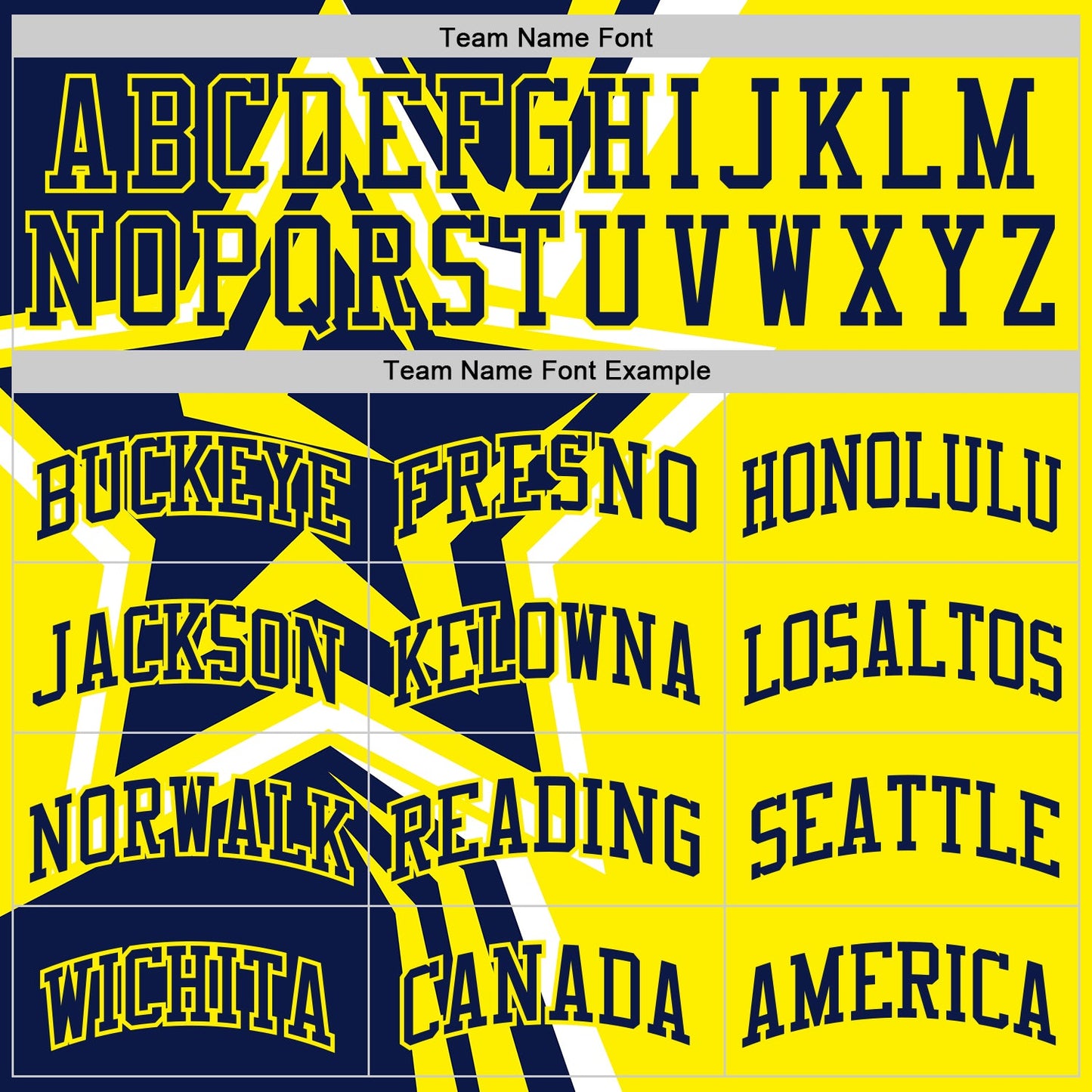 Custom Navy-Light Yellow Geometric Stripe Star Color Block Round Neck Sublimation Basketball Uniform Jersey