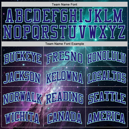 Custom Blue Dark Purple-Ice Blue Nebula Starry Aurora Galaxy Space Round Neck Sublimation Basketball Uniform Jersey