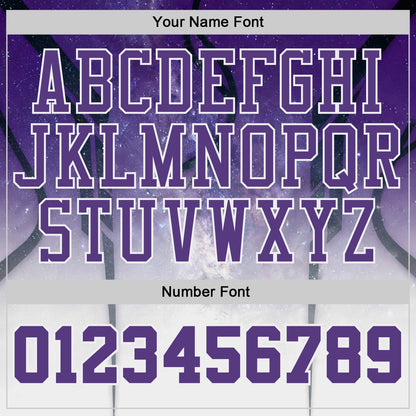 Custom Purple White-Black Nebula Starry Galaxy Space Round Neck Sublimation Basketball Uniform Jersey