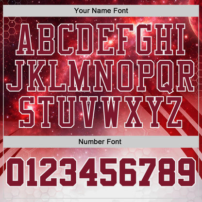 Custom Crimson-White Nebula Starry Galaxy Space Round Neck Sublimation Basketball Uniform Jersey