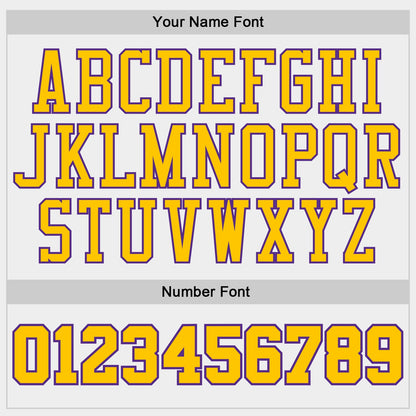 Custom White Yellow Purple-Lakes Blue Geometric Stripe Round Neck Sublimation Basketball Uniform Jersey